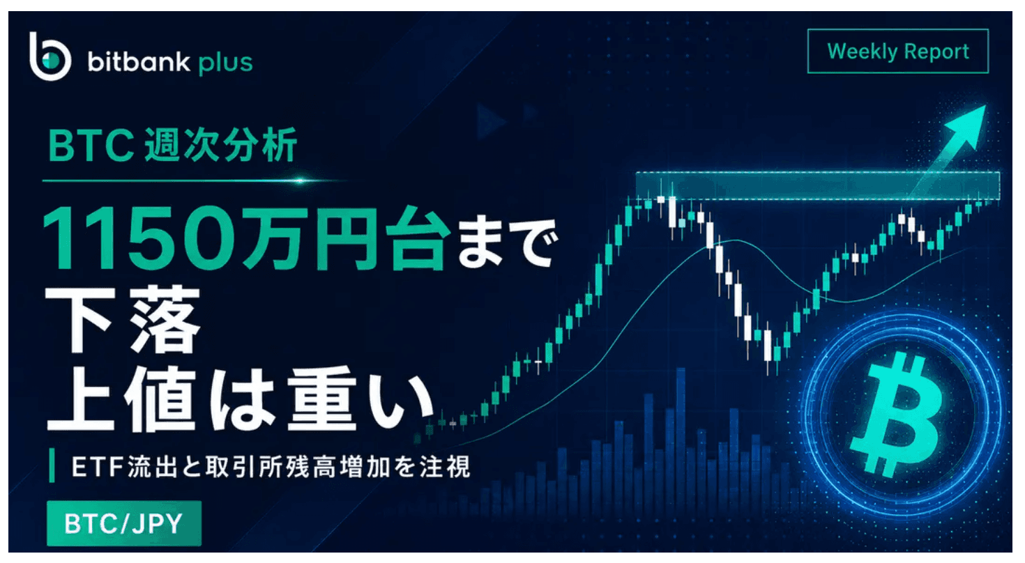 BTC週次分析|1000万円割れから持ち直すも、反転判断にはETFフローの回復が必要