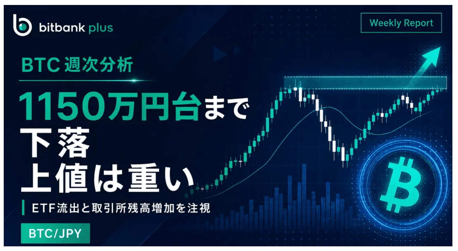 BTC週次分析|1000万円割れから持ち直すも、反転判断にはETFフローの回復が必要