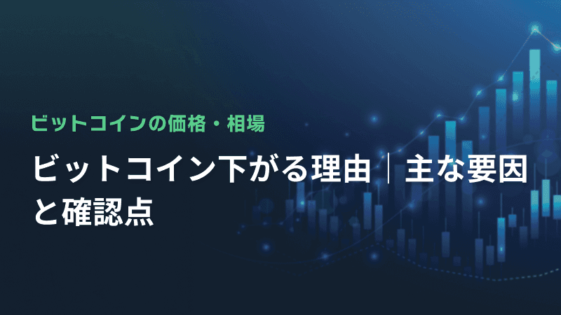 ビットコイン下がる理由|主な要因と確認点
