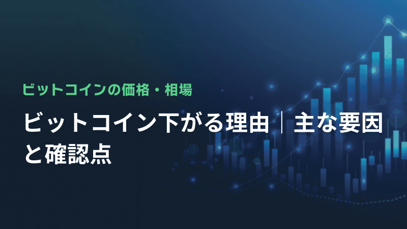 ビットコイン下がる理由|主な要因と確認点