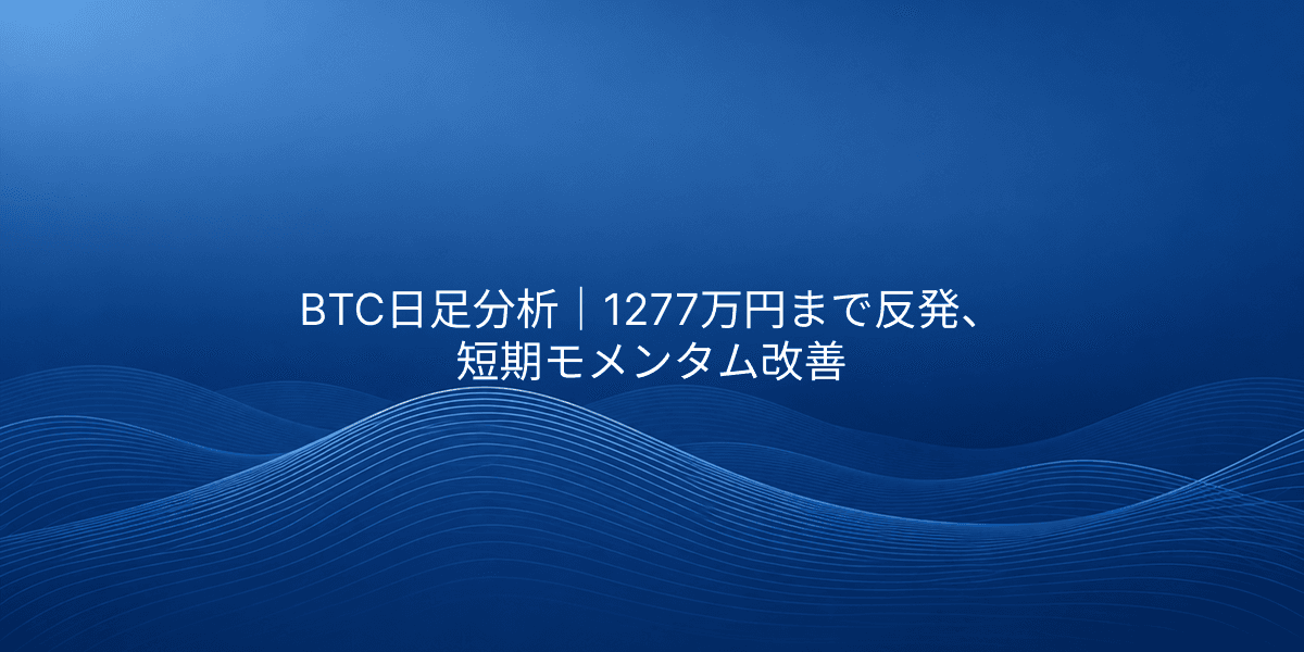 BTC日足分析|1277万円まで反発、短期モメンタム改善