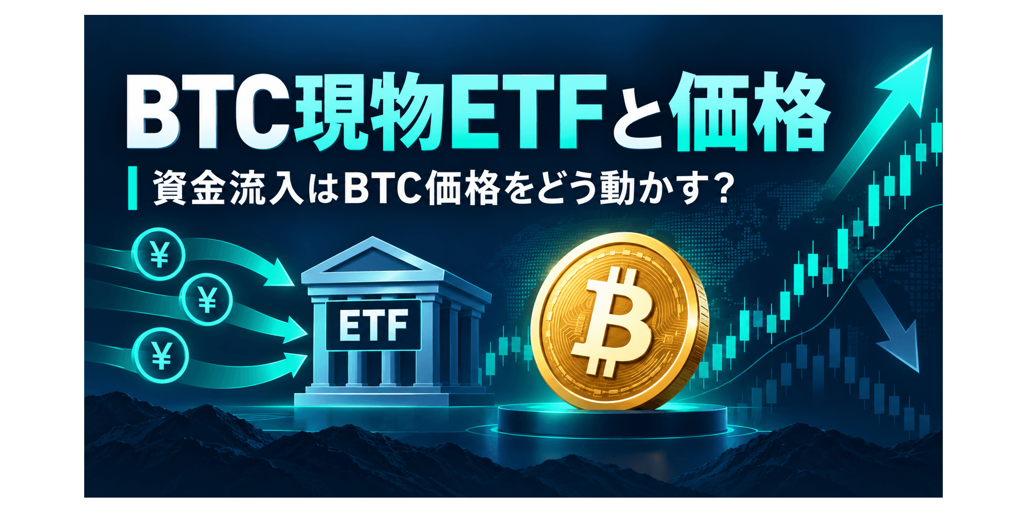 BTC現物ETFでビットコイン価格は上がる?資金流入と価格の関係を分析