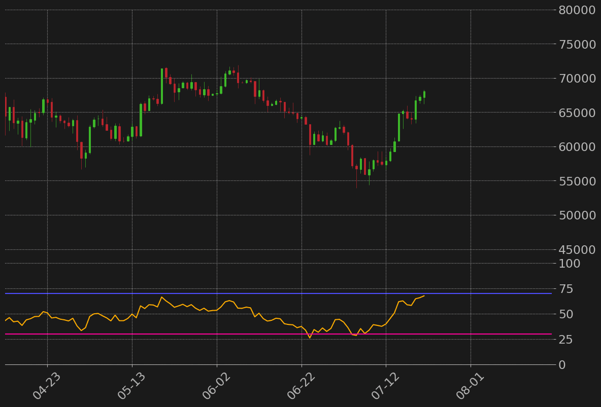 ビットコインドル日足RSI