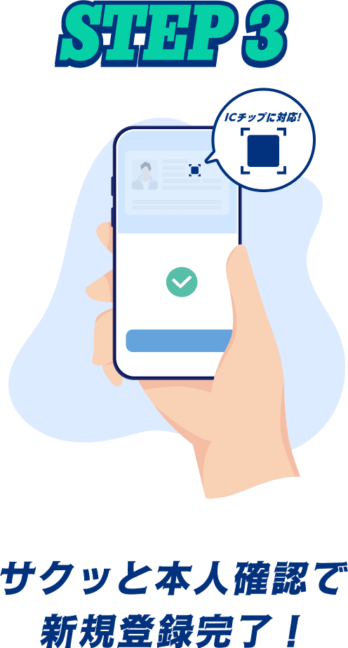 サクッと本人確認で新規登録完了！