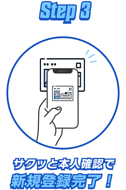 サクッと本人確認で新規登録完了！
