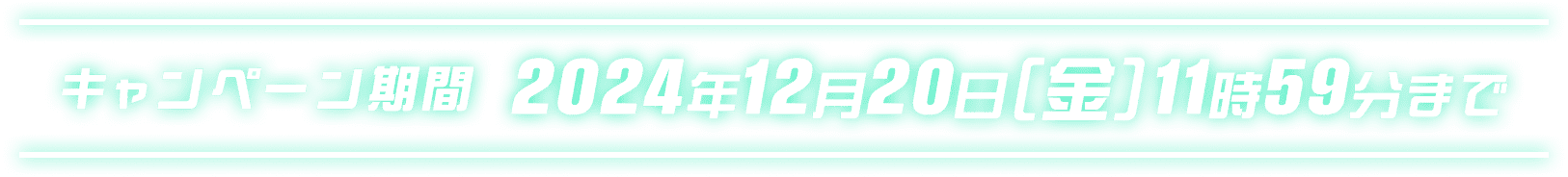 キャンペーン期間 2024年12月20日(金)11時59分まで