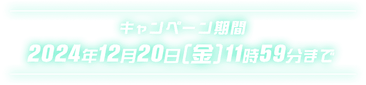 キャンペーン期間 2024年12月20日(金)11時59分まで