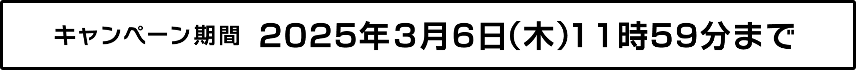 キャンペーン期間 2024年12月20日(金)11時59分まで