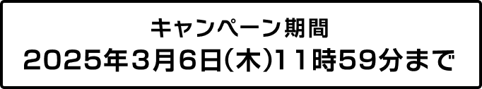 キャンペーン期間 2024年12月20日(金)11時59分まで